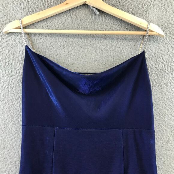 Vintage Morgan & Co Blue Slip Dress Y2K Formal Gown size 3/4 - Picture 3 of 13